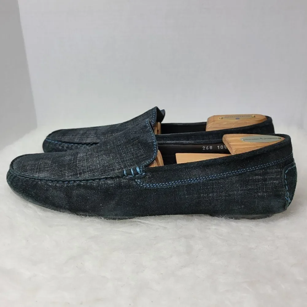 To Boot New York Men's Driving Loafer Blue Raffia  Leather Shoes Size 10 Stampe